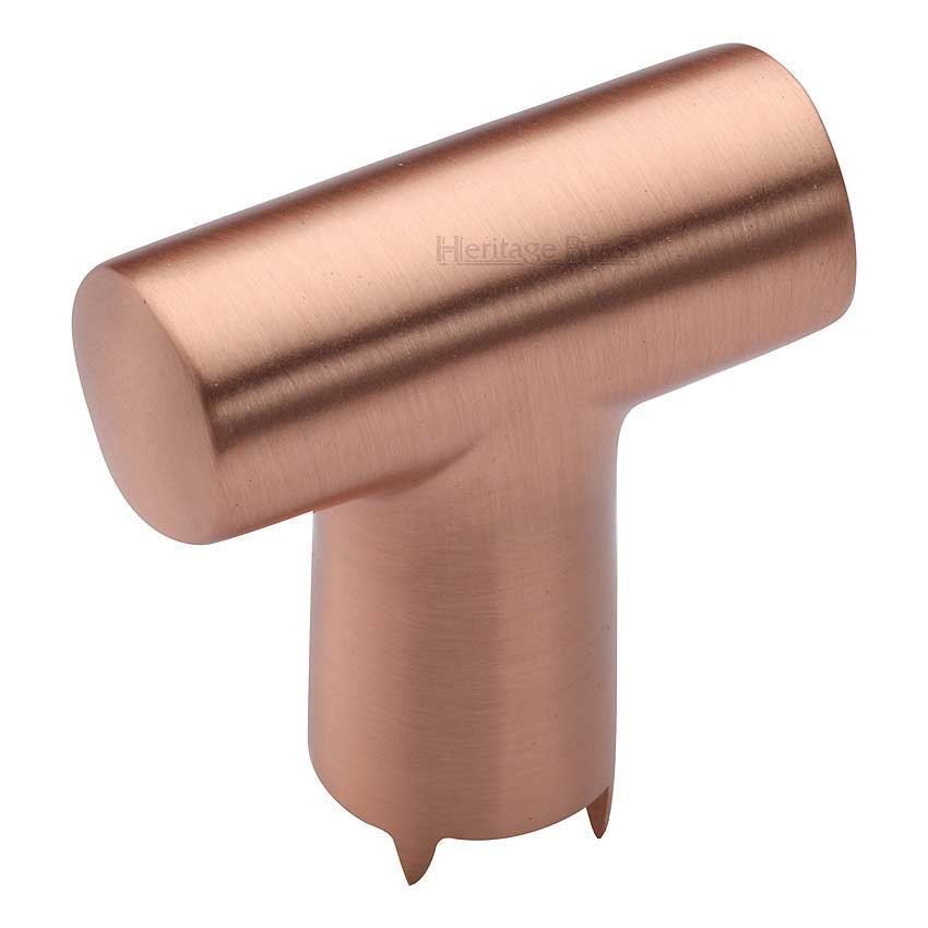  T Shaped Cabinet Knob in Satin Rose Gold Finish - C2234-SRG 