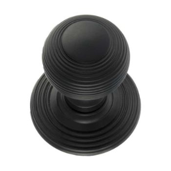 Ripon Round Reeded Door Knob in Matt Black-OE50RMKMB Ripon Round Reeded Door Knob in Matt Black-OE50RMKMB