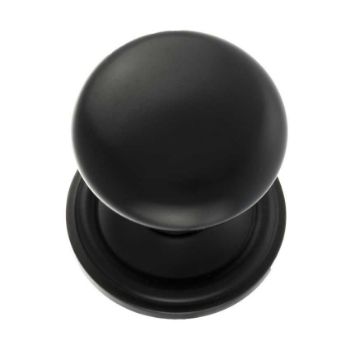 Harrogate Round Mushroom Mortice Door Knob in Matt Black- OE58MMKMB Harrogate Round Mushroom Mortice Door Knob in Matt Black- OE58MMKMB