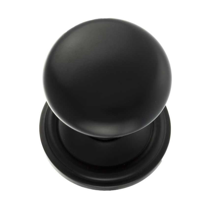 Harrogate Round Mushroom Mortice Door Knob in Matt Black- OE58MMKMB