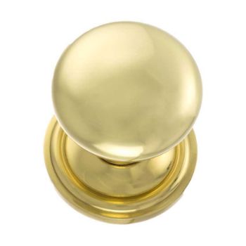 Harrogate Round Mushroom Mortice Door Knob in Polished Brass- OE58MMKPB  Harrogate Round Mushroom Mortice Door Knob in Polished Brass- OE58MMKPB