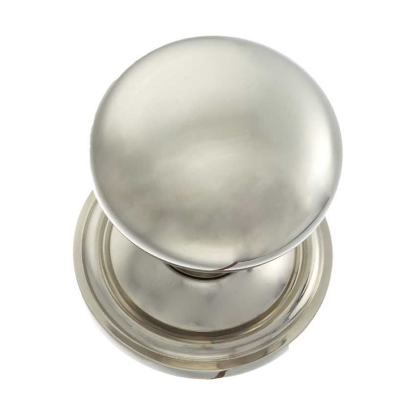 Harrogate Round Mushroom Mortice Door Knob in polished nickel- OE58MMKPN