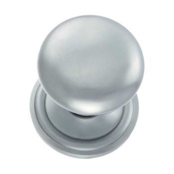 Harrogate Round Mushroom Mortice Door Knob in Satin Chrome- OE58MMKSC  Harrogate Round Mushroom Mortice Door Knob in Satin Chrome- OE58MMKSC