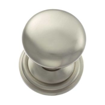 Harrogate Round Mushroom Mortice Door Knob in Satin Nickel- OE58MMKSN  Harrogate Round Mushroom Mortice Door Knob in Satin Nickel- OE58MMKSN