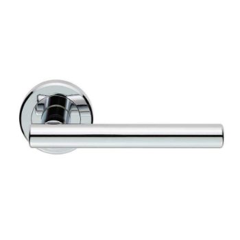 Philadelphia Door Handle on a Rose in Polished Chrome - ZIN3121PC 