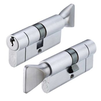 Euro Cylinder and Turn KTD - Satin Chrome Euro Cylinder and Turn KTD - Satin Chrome