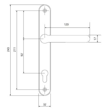 Balmoral Inline Lever Lever Multipoint Door Handle- Silver - 1A002 