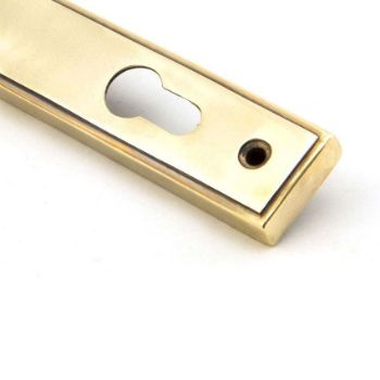 Reeded Slimline Sprung Lever Espag Lock Set- Aged Brass