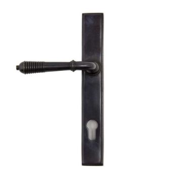 Reeded Slimline Sprung Lever Espag Lock Set- Aged Bronze