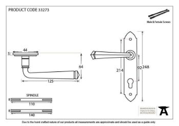 Black Antique Gothic PVC Door Handle - 33273