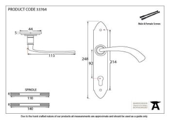 Black Antique Gothic Curved PVC Handle - 33764