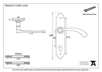 Pewter Gothic Curved PVC Handle - 33765