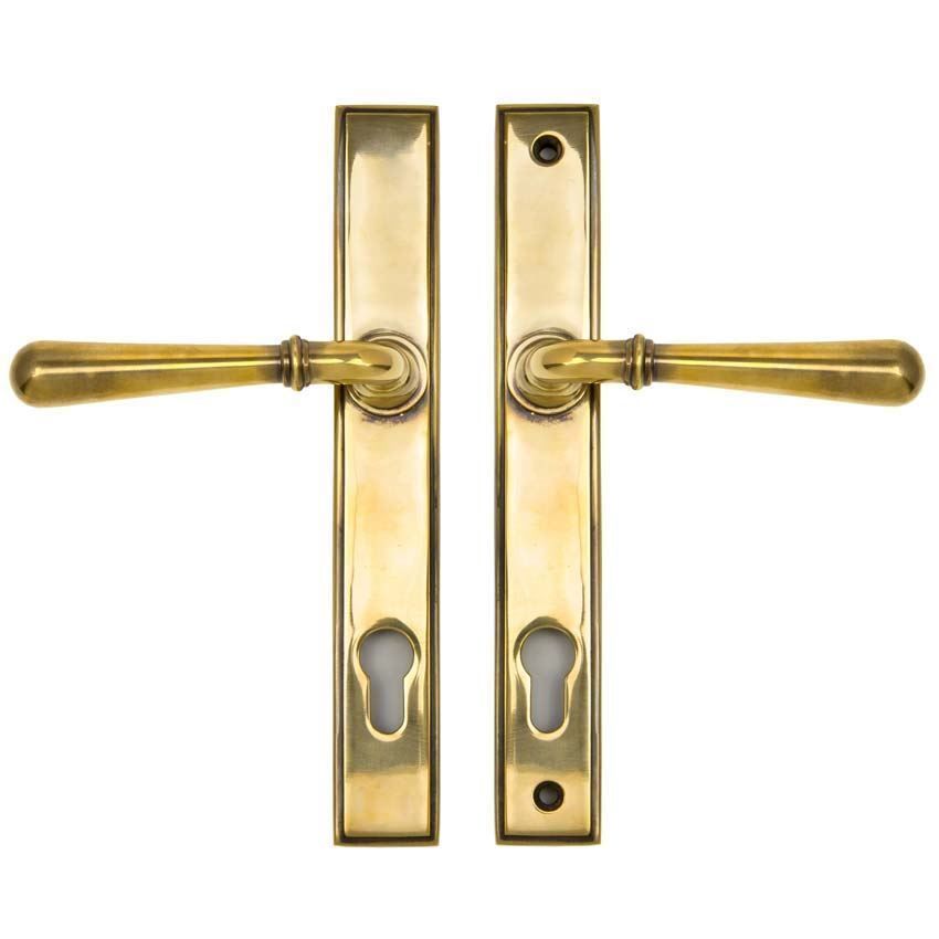 Aged Brass Newbury Slimline Sprung Lever Espag. Lock Set- 91413