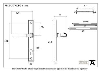 Aged Brass Newbury Slimline Sprung Lever Espag. Lock Set- 91413