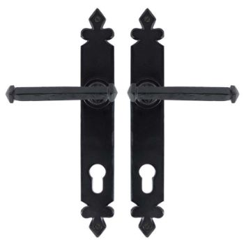 Black Tudor Door Handle Espag. Lock Set- 33172 