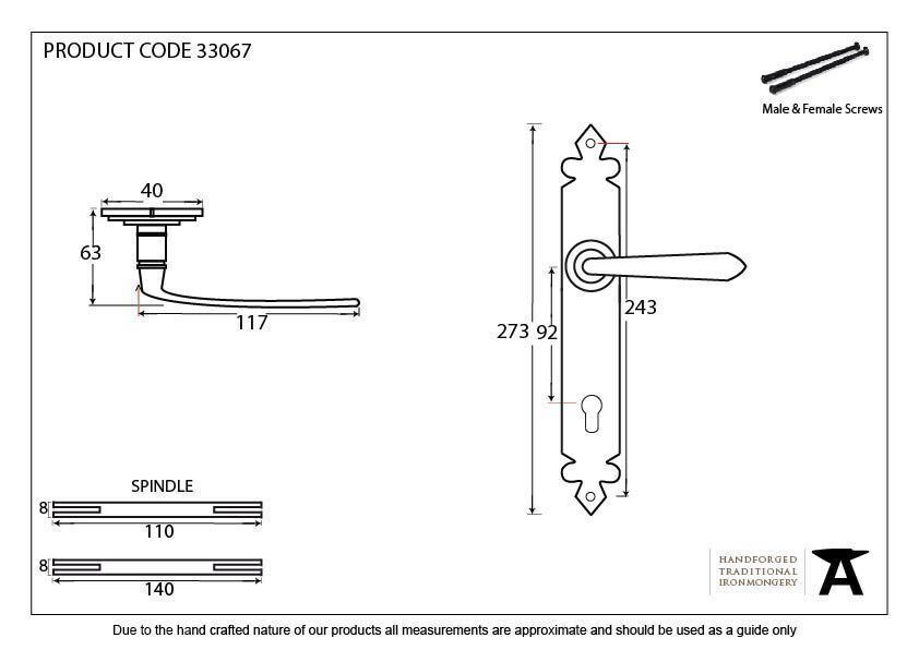 Simply Door Handles, Pewter Cromwell Lever Espag. Lock Set - Buy from ...
