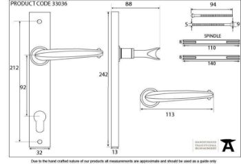 Cottage Slimline Espag Sprung Lock Set - 33036 