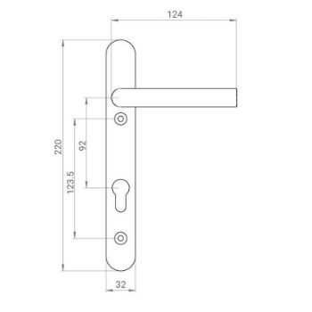 Stainless Steel Designer Profile PVC Handle - SWNP120SSS