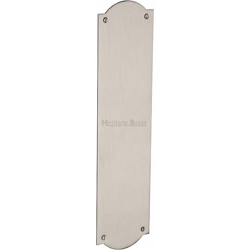 Heritage Brass Shaped Fingerplate in Satin Nickel Finish- S640-SN