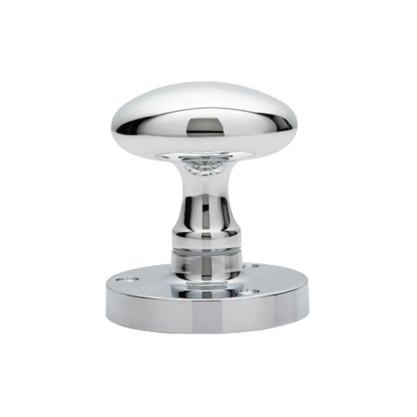 Oval Mortice Knob in Satin Chrome- M34CP