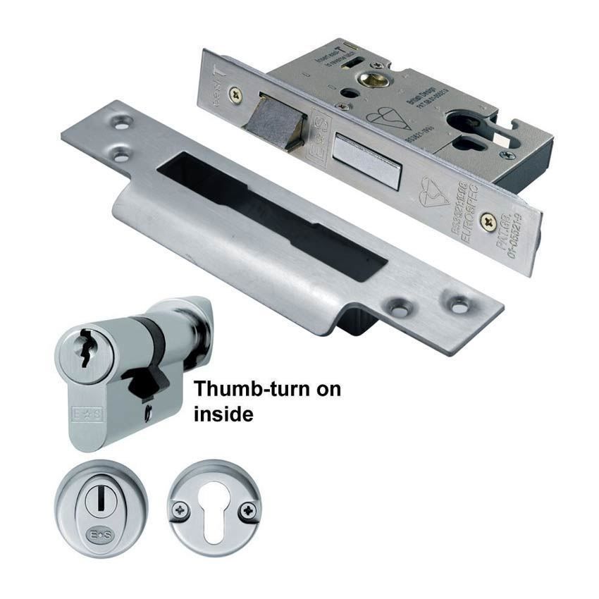 British Standard Cylinder/Turn Sashlock set - ESB5025/CT/SSS 