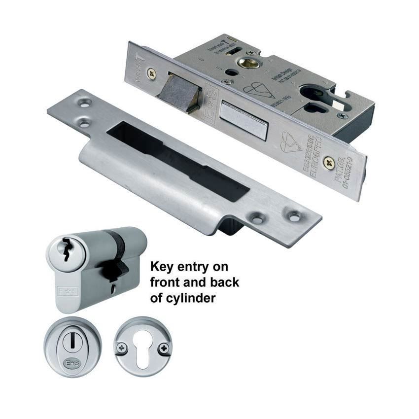 British Standard Cylinder Sashlock set - ESB5025SSS 