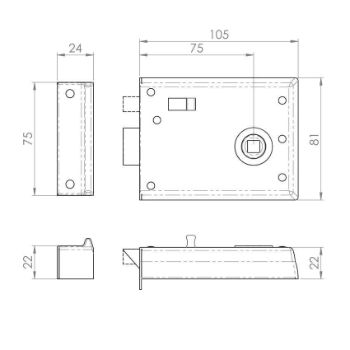 Contract Rim Latch - RLE8043