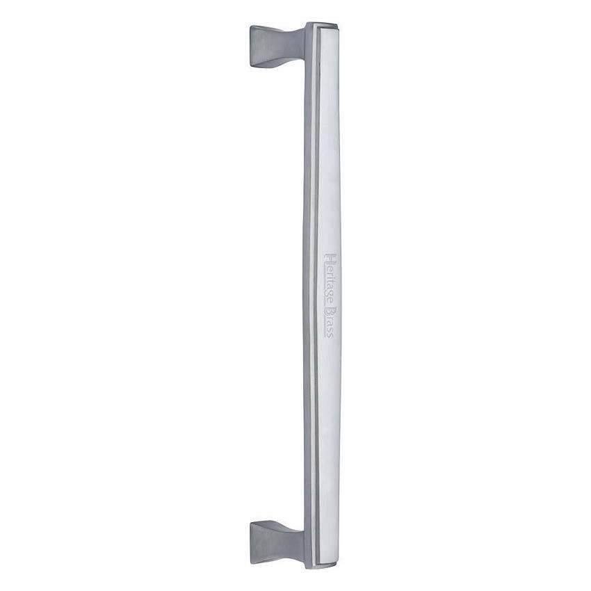 Heritage Brass Door Pull Handle Deco Design in Satin Chrome Finish- V1334-SC