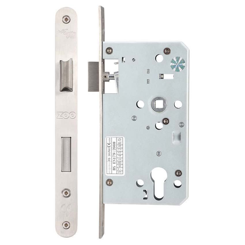 Din Fire Escape Lock with radius faceplates and striker - ZDL7260ESCRSS