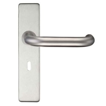 Satin Stainless Steel RTD Lever on a Lock Cover Plate- ZCS31SS Satin Stainless Steel RTD Lever on a Lock Cover Plate- ZCS31SS