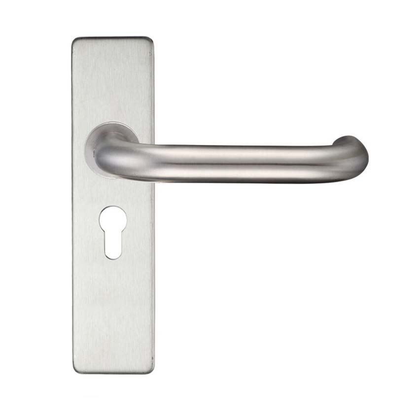 Satin Stainless Steel RTD Lever on a Short Europrofile Cover Plate- ZCS41EPSS