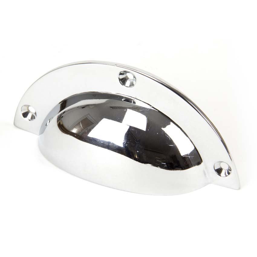 Polished Chrome 4" Plain Drawer Pull- 91523