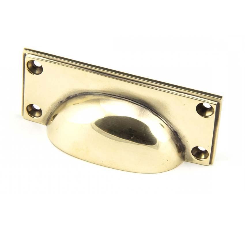 Aged Brass Art Deco Drawer Pull- 45400	