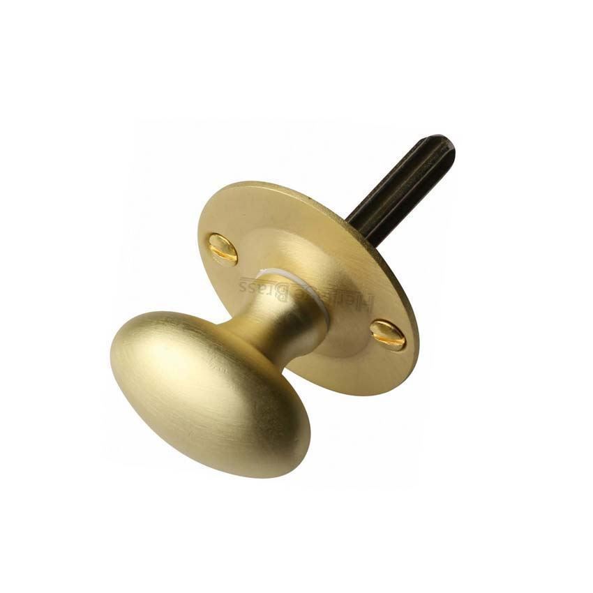 Heritage Brass Thumbturn w/o Bolt for Bathroom or Bedroom Doors Satin Brass- BT5-SB