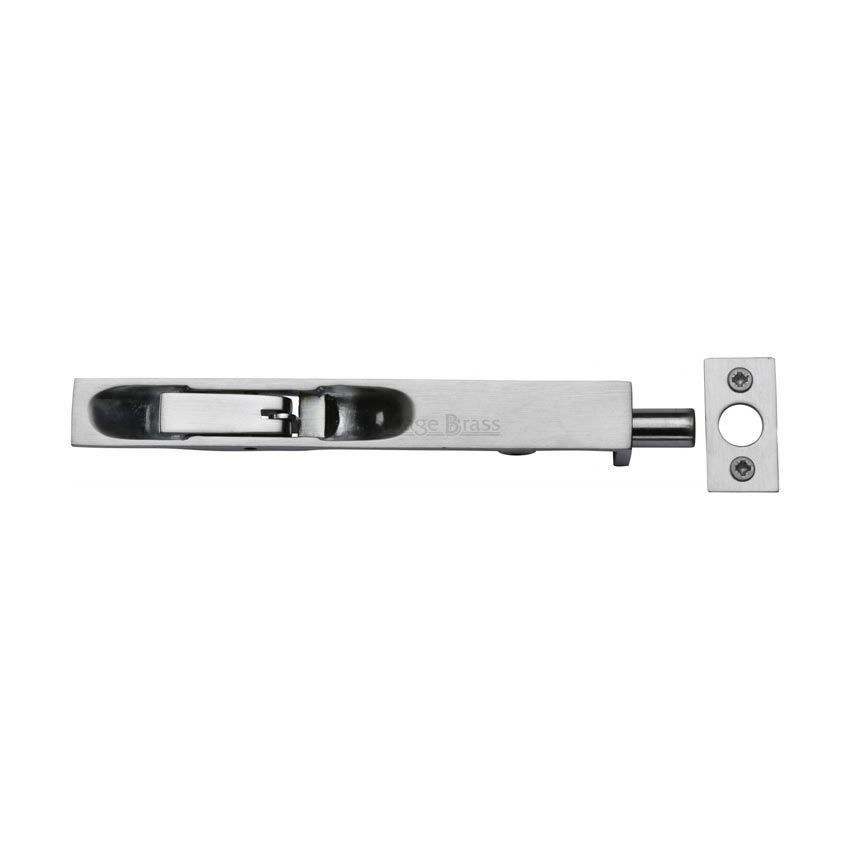 Lever Flush Door Bolt In Satin Chrome Finish - C1680-6-SC