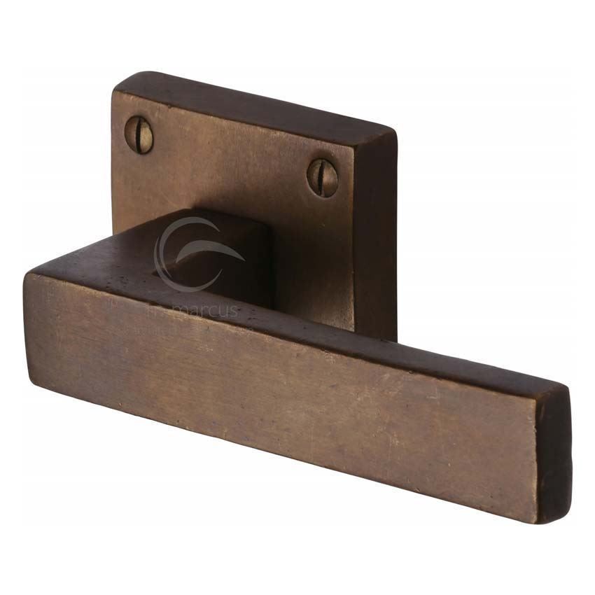 Solid Rustic Bronze Hanwood Door Handle - RBL5410 
