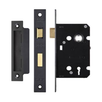 Black 3 lever door lock