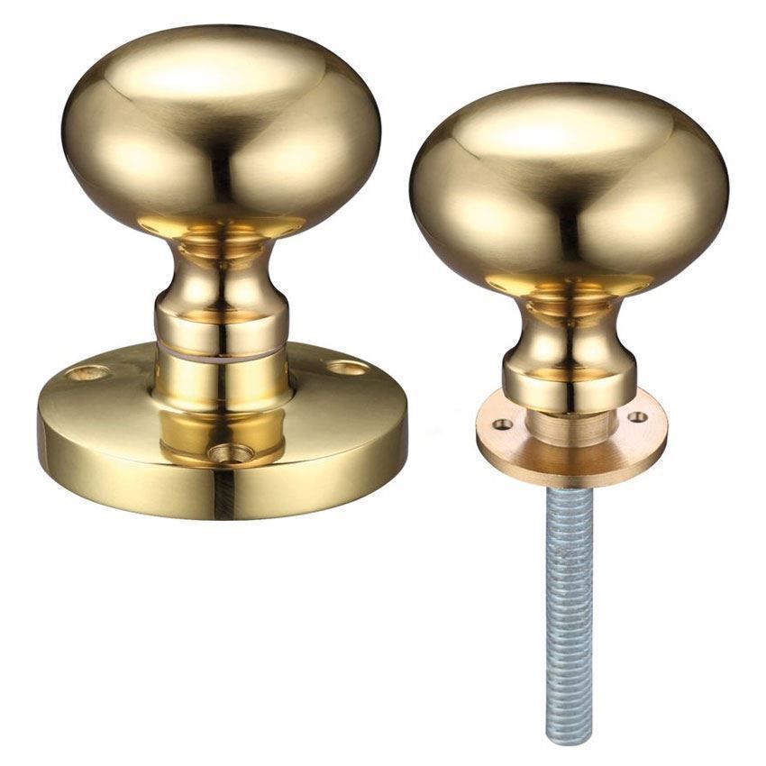 Zoo Hardware Mushroom Rim Door Knobs in Polished Brass - ZCB35R