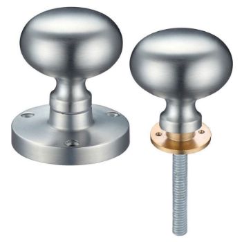 Zoo Hardware Mushroom Rim Door Knobs in Satin Chrome - ZCB35RSC Zoo Hardware Mushroom Rim Door Knobs in Satin Chrome - ZCB35RSC