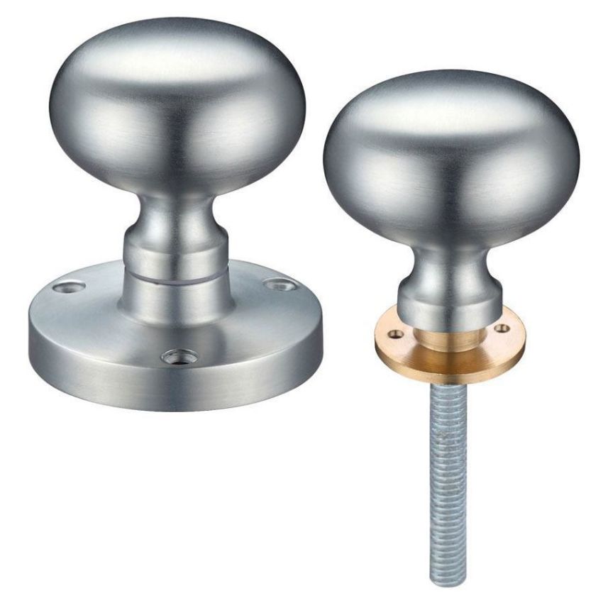 Zoo Hardware Mushroom Rim Door Knobs in Satin Chrome - ZCB35RSC