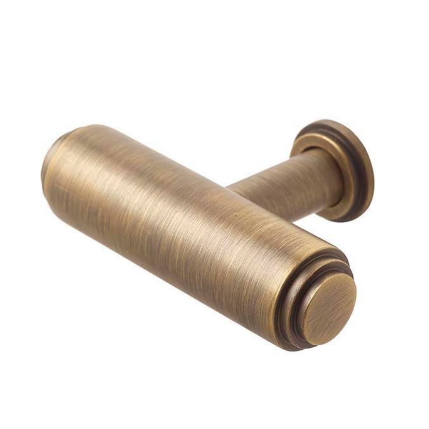 Belgrave T Bar Cupboard Knobs- Antique Brass - BUR502AB 