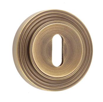 Burlington Standard Escutcheon with a Reeded Rose - Antique Brass - BUR60AB BUR74AB Burlington Standard Escutcheon with a Reeded Rose - Antique Brass - BUR60AB BUR74AB