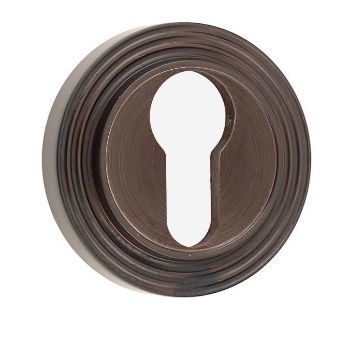 Burlington Euro Profile Escutcheon with a Reeded Rose - Dark Bronze - BUR61DB BUR74DB Burlington Euro Profile Escutcheon with a Reeded Rose - Dark Bronze - BUR61DB BUR74DB