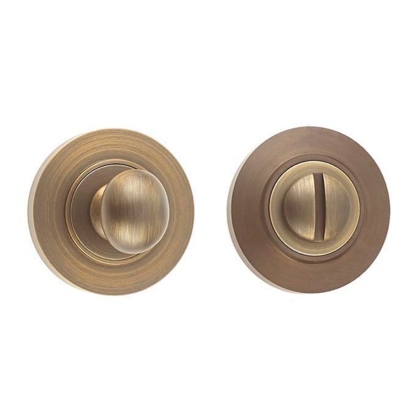 Burlington Turn and Release with Plain Rose- Antique Brass- BUR80AB BUR50AB