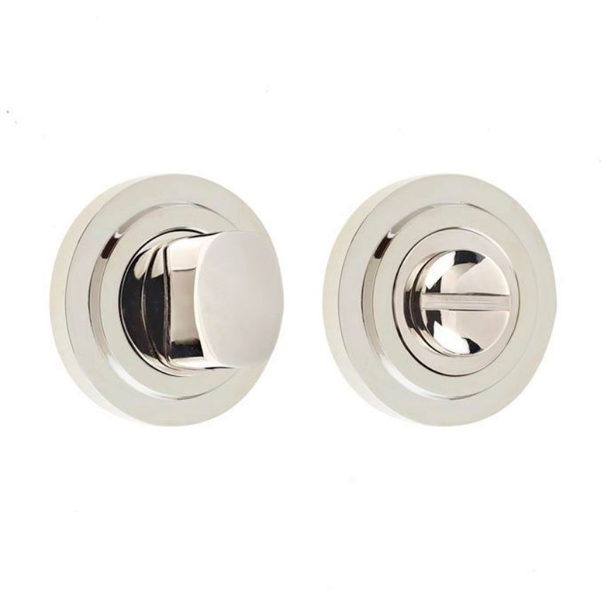 Burlington Square Turn and Release with Stepped Rose- Polished Nickel- BUR81PN BUR52PN