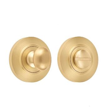 Burlington Turn and Release with Chamfered Rose- Satin Brass- BUR80SB BUR51SB Burlington Turn and Release with Chamfered Rose- Satin Brass- BUR80SB BUR51SB
