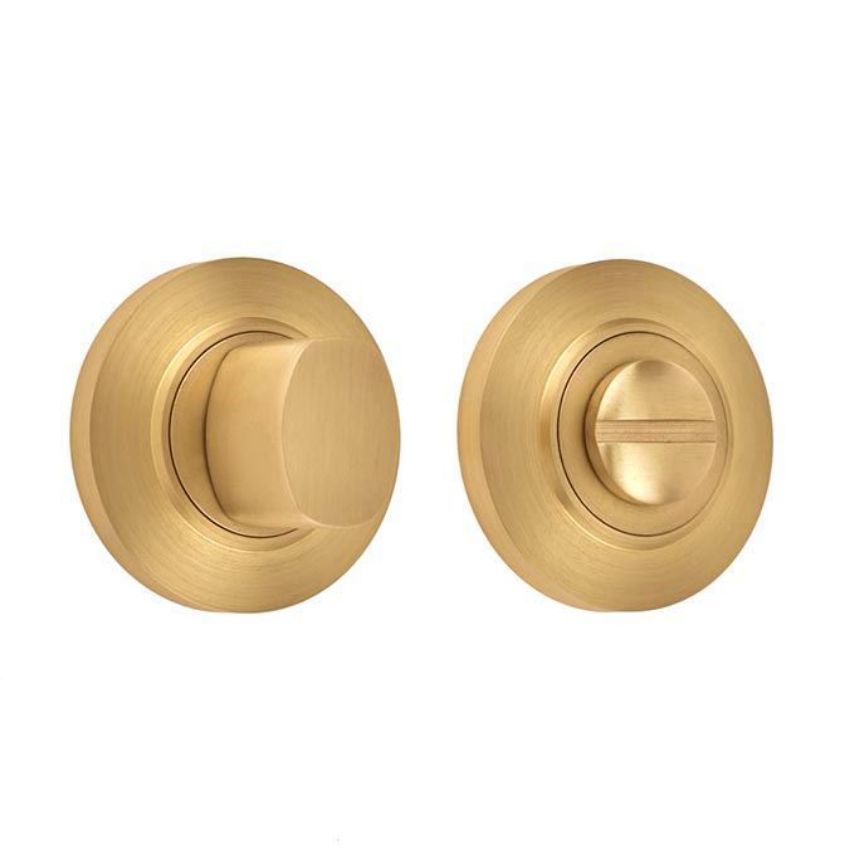 Burlington Square Turn and Release with Chamfered Rose- Satin Brass- BUR81SB BUR51SB 