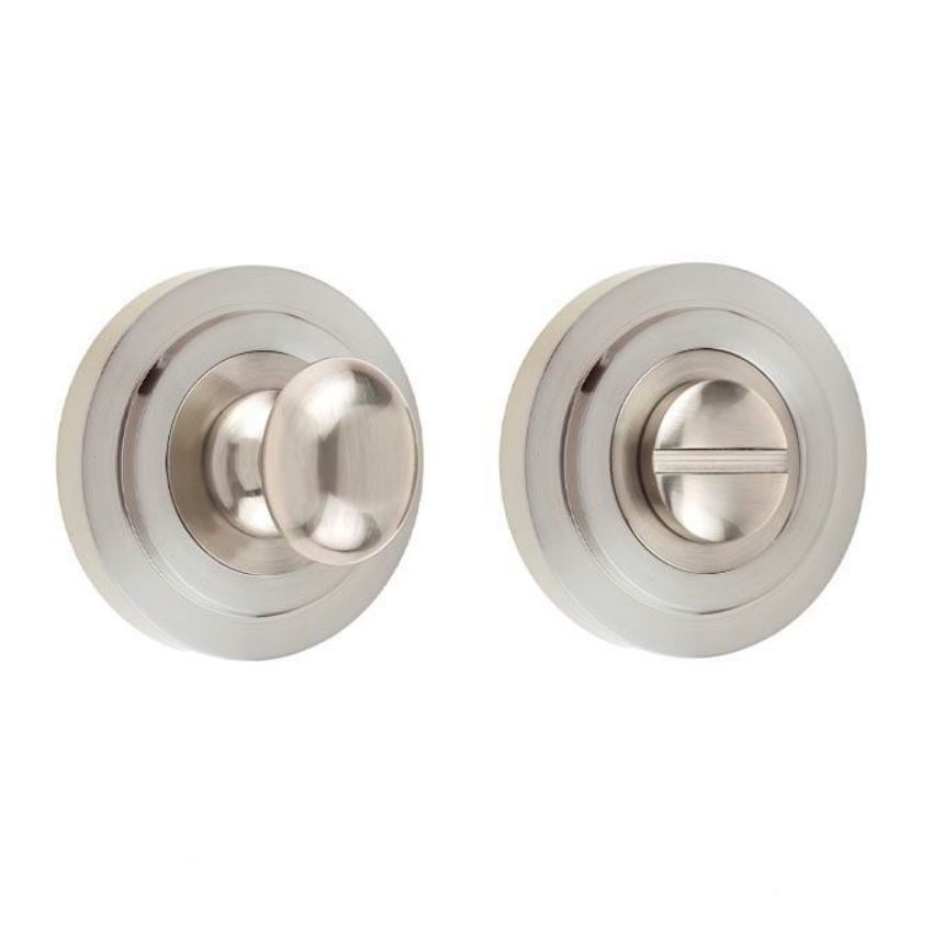 Burlington Turn and Release with Stepped Rose- Satin Nickel- BUR80SN BUR52SN 