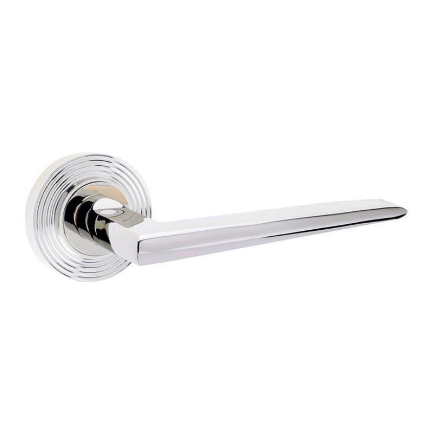 Mayfair Lever on a Rose - Polished Nickel - BUR10PN