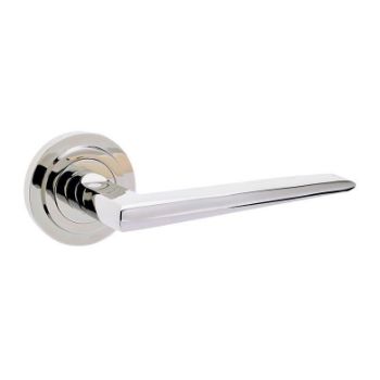 Mayfair Lever on a Rose - Polished Nickel - BUR10PN